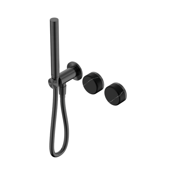 Nero Showers SERENITY PROGRESSIVE SHOWER SYSTEM WITH MARQUINA BLACK HANDLE AND SLIM SHOWER GUN METAL (24E131GM)