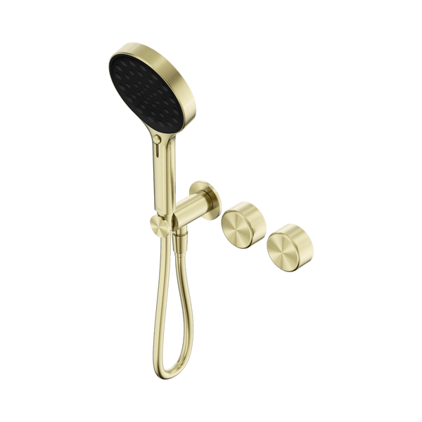 Nero Showers SERENITY PROGRESSIVE SHOWER SYSTEM WITH METAL HANDLE AND SERENITY HAND SHOWER BRUSHED GOLD (24E030BG)