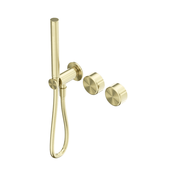 Nero Showers SERENITY PROGRESSIVE SHOWER SYSTEM WITH METAL HANDLE AND SLIM SHOWER BRUSHED GOLD (24E024BG)