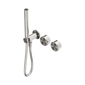 Nero Showers SERENITY PROGRESSIVE SHOWER SYSTEM WITH METAL HANDLE AND SLIM SHOWER BRUSHED NICKEL (24E024BN)