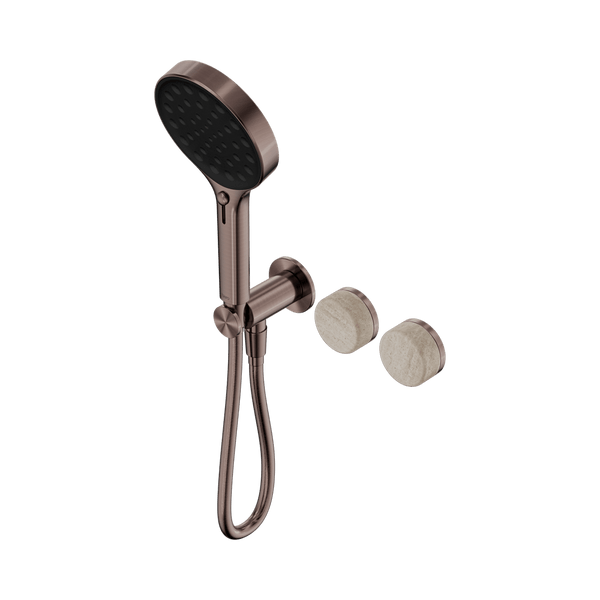 Nero Showers SERENITY PROGRESSIVE SHOWER SYSTEM WITH ROME TRAVERTINE HANDLE AND SERENITY HAND SHOWER BRUSHED BRONZE (24E027BZ)