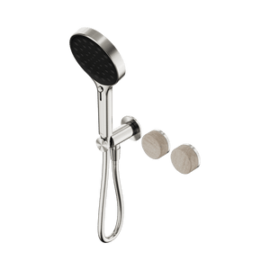 Nero Showers SERENITY PROGRESSIVE SHOWER SYSTEM WITH ROME TRAVERTINE HANDLE AND SERENITY HAND SHOWER BRUSHED NICKEL (24E027BN)