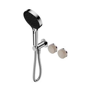 Nero Showers SERENITY PROGRESSIVE SHOWER SYSTEM WITH ROME TRAVERTINE HANDLE AND SERENITY HAND SHOWER CHROME (24E027CH)