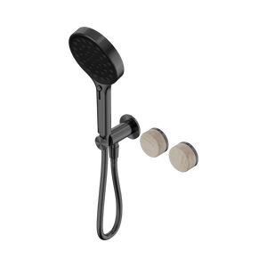 Nero Showers SERENITY PROGRESSIVE SHOWER SYSTEM WITH ROME TRAVERTINE HANDLE AND SERENITY HAND SHOWER GUN METAL (24E027GM)
