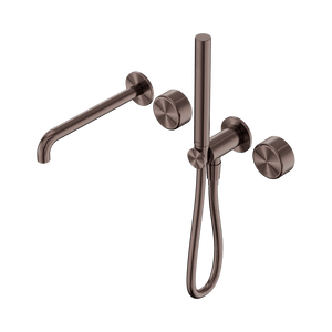 Nero Showers SERENITY PROGRESSIVE SHOWER SYSTEM WITH SPOUT WITH METAL HANDLE AND SLIM SHOWER BRUSHED BRONZE (24E012BZ)