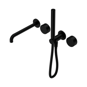 Nero Showers SERENITY PROGRESSIVE SHOWER SYSTEM WITH SPOUT WITH METAL HANDLE AND SLIM SHOWER MATTE BLACK (24E012MB)