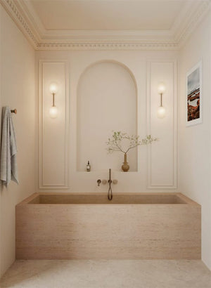 Nero Showers SERENITY PROGRESSIVE SHOWER SYSTEM WITH SPOUT WITH ROME TRAVERTINE HANDLE AND SLIM SHOWER BRUSHED BRONZE (24E009BZ)