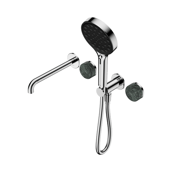 Nero Showers SERENITY PROGRESSIVE SHOWER SYSTEM WITH SPOUT WITH VERDE ALPI HANDLE AND SERENITY HAND SHOWER CHROME (24E014CH)