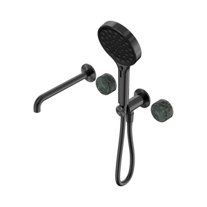 Nero Showers SERENITY PROGRESSIVE SHOWER SYSTEM WITH SPOUT WITH VERDE ALPI HANDLE AND SERENITY HAND SHOWER GUN METAL (24E014GM)