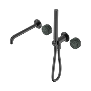 Nero Showers SERENITY PROGRESSIVE SHOWER SYSTEM WITH SPOUT WITH VERDE ALPI HANDLE AND SLIM SHOWER GUN METAL (24E008GM)