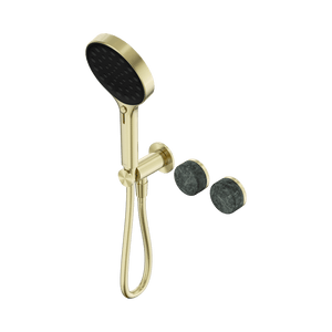 Nero Showers SERENITY PROGRESSIVE SHOWER SYSTEM WITH VERDE ALPI HANDLE AND SERENITY HAND SHOWER BRUSHED GOLD (24E026BG)