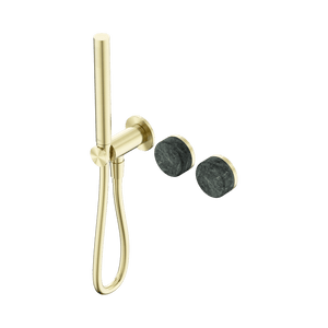 Nero Showers SERENITY PROGRESSIVE SHOWER SYSTEM WITH VERDE ALPI HANDLE AND SLIM SHOWER BRUSHED GOLD (24E020BG)