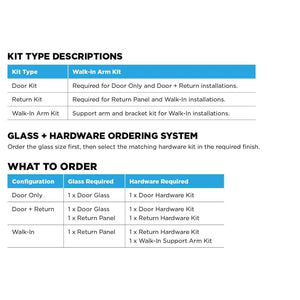 Oceano Showers Profile Pivot Shower Screen Door And Return 8mm Glass