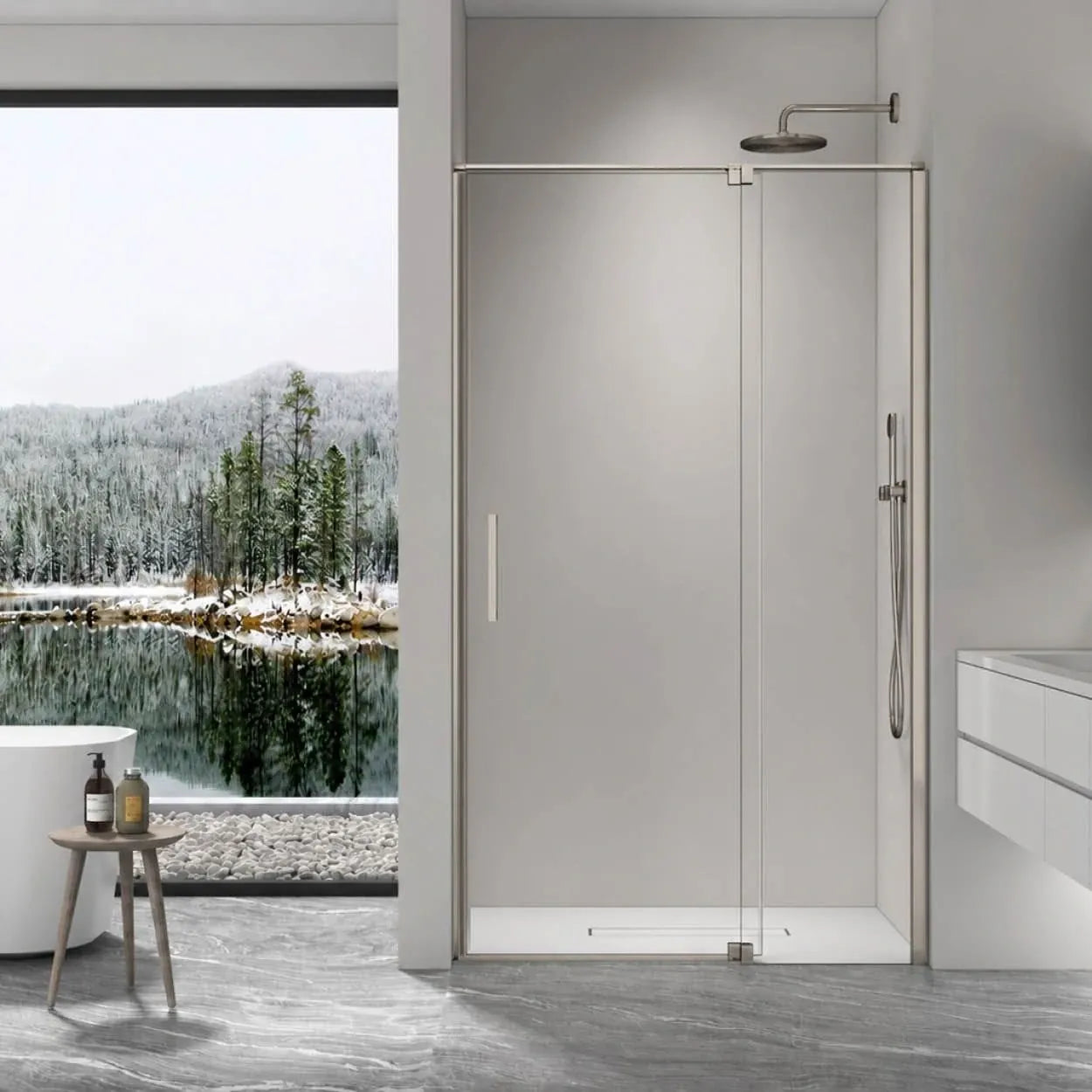 Oceano Showers Profile Pivot Shower Screen Door Only 8mm Glass 810-1200mm