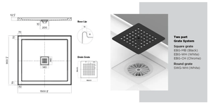 Oceano Showers Stonelite™ ECO EC1500C 1500x900MM Center Outlet