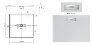 Oceano Showers Stonelite™ Elite EL900C 900x900MM Center Outlet