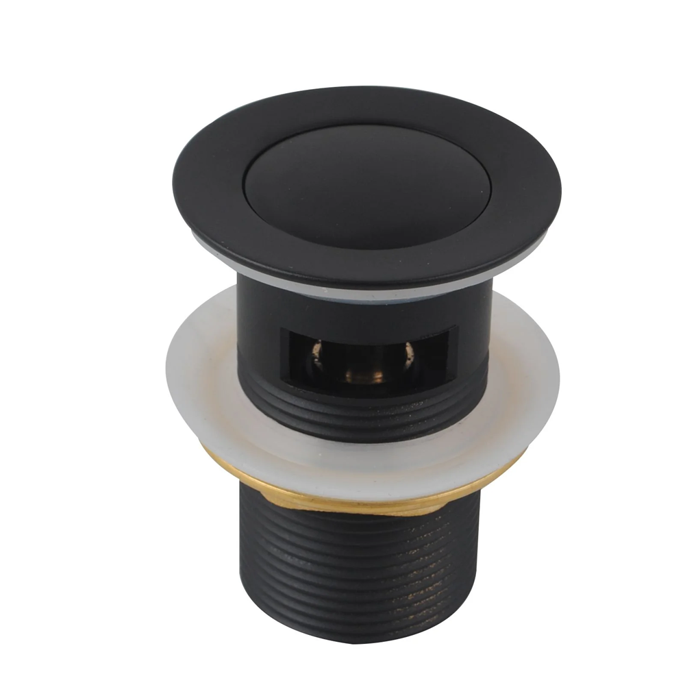 OX001.PUW 32/40MM SOLID BRASS BASIN POP UP WASTE WITH OVERFLOW MATTE BLACK