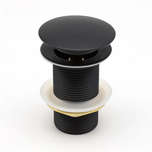OX003.PUW 32/40MM BLACK MUSHROOM SOLID BRASS BASIN POP UP WASTE NO OVERFLOW