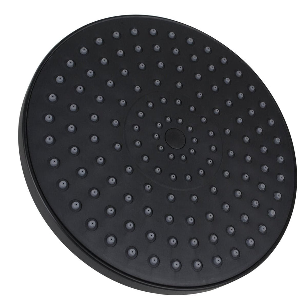 OX0102.SH ROUND MATT BLACK RAINFALL SHOWER HEAD 200MM