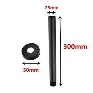 TSI Showers OX0125.SA ROUND BLACK CEILING SHOWER ARM 300MM