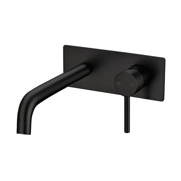 OX0144-2-EX.BM LUCID PIN SERIES BLACK WALL MIXER WITH ROUND SPOUT