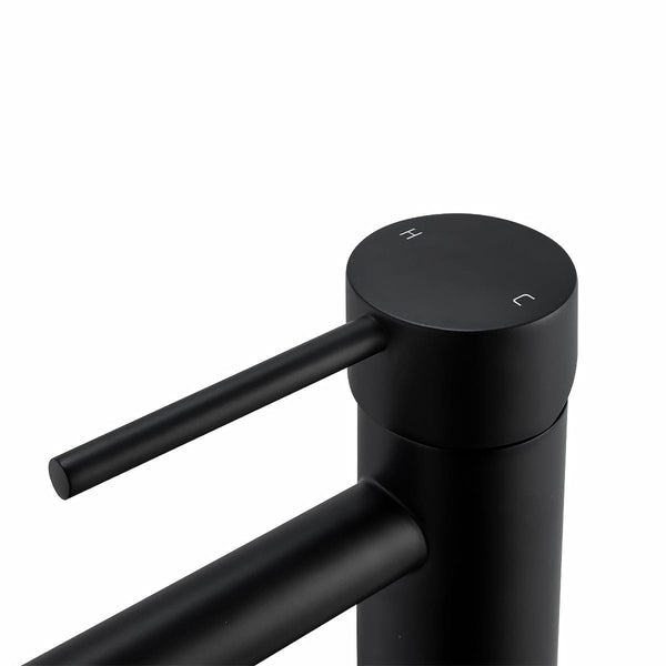 TSI Mixer Taps OX0150.BM LUCID PIN SERIES ROUND MATTE BLACK BASIN MIXER
