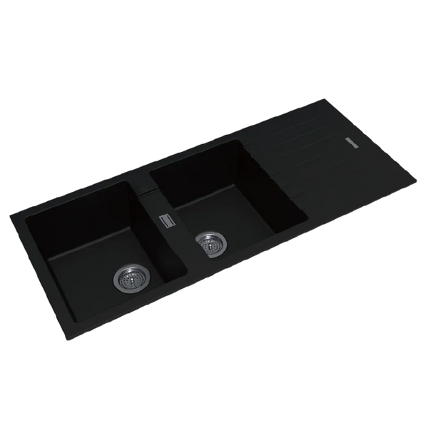 OX1150.KS 1160*500*200MM BLACK GRANITE QUARTZ STONE KITCHEN SINK