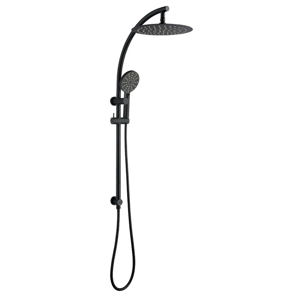 OX2128.SH.N+OX0007.SH+OX-R11.HHS 10'' ROUND BLACK SHOWER STATION TOP INLET