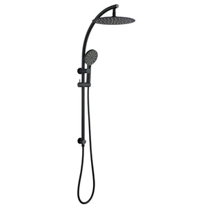 OX2128.SH.N+OX0007.SH+OX-R11.HHS 10'' ROUND BLACK SHOWER STATION TOP INLET