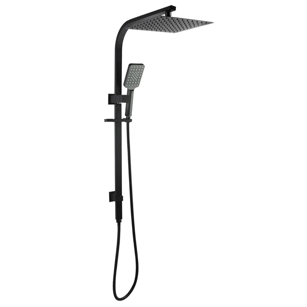 10" SQUARE BLACK SHOWER STATION TOP WATER INLET