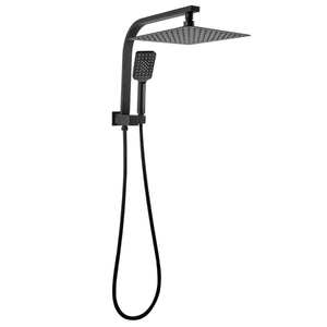 OX2140.SH.N+OX0002.SH+OX-S8.HHS 10" SQUARE MATTE BLACK SHOWER STATION TOP WATER INLET