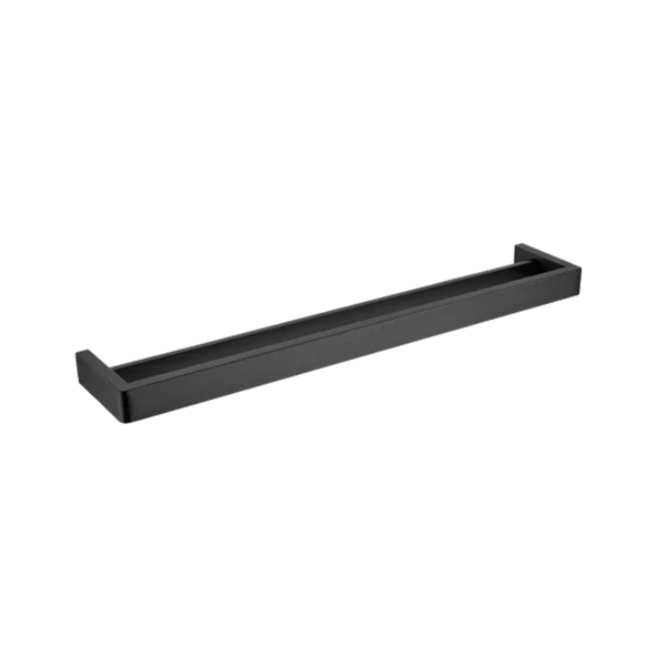 OX7002.TR IVANO SERIES SQUARE BLACK DOUBLE TOWEL RAIL 600MM