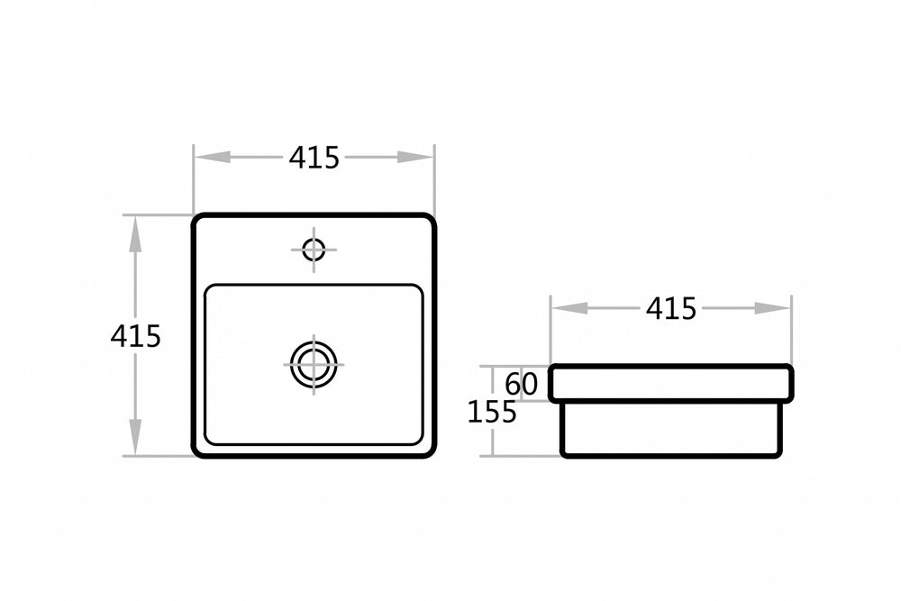 PI4141-TH Insert Basin 415*415*155mm