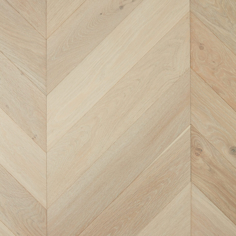 Preference Floors Timber Flooring De Marque European Oak Engineered Chevron 600x120x15/4mm - Chateau Grey