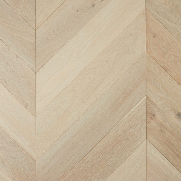 Preference Floors Timber Flooring De Marque European Oak Engineered Chevron 600x120x15/4mm - Chateau Grey