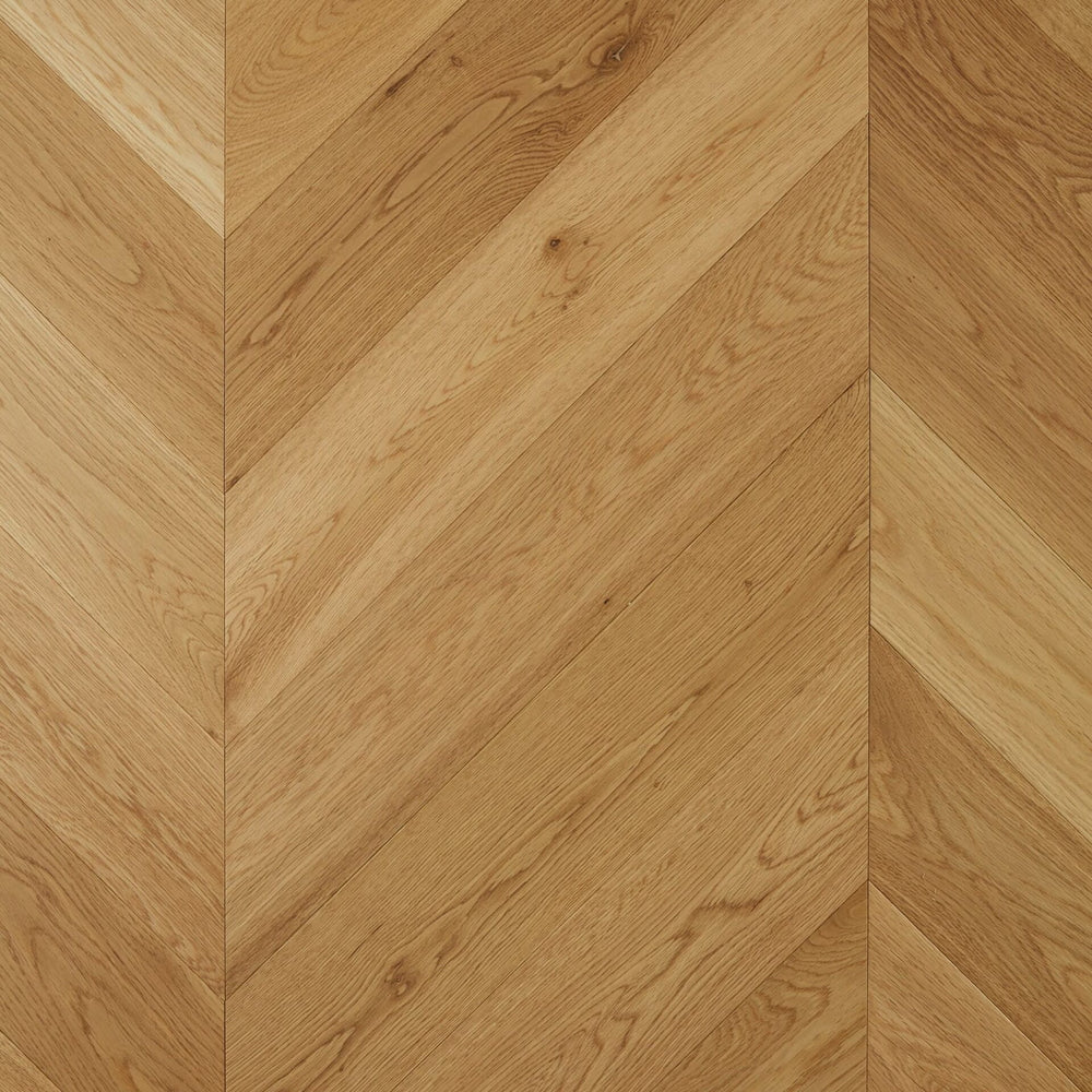 Preference Floors Timber Flooring De Marque European Oak Engineered Chevron 600x120x15/4mm - Latte