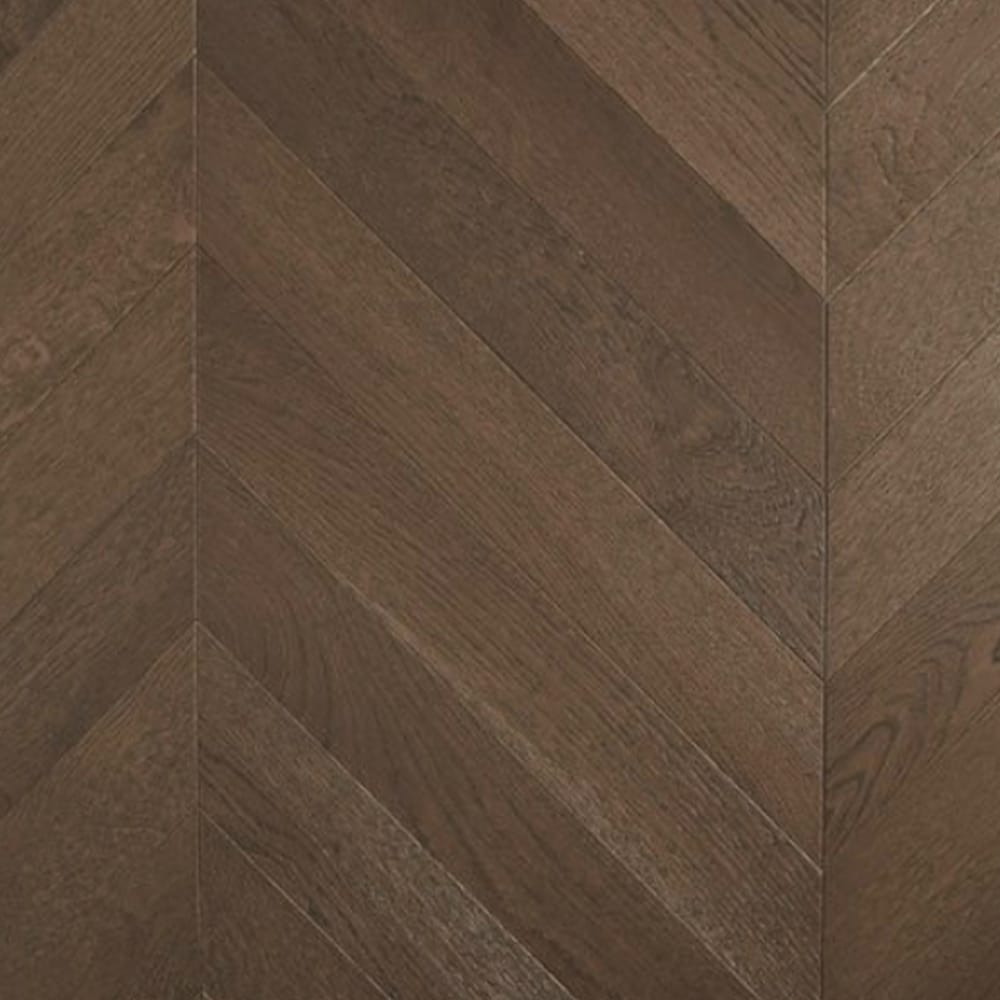 Preference Floors Timber Flooring De Marque European Oak Engineered Chevron 600x120x21/6mm - Dark Brown