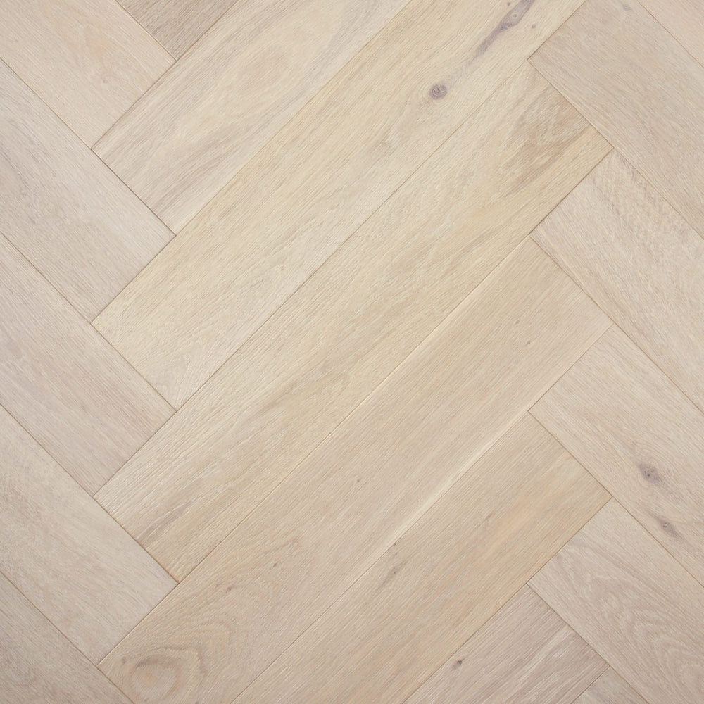 Preference Floors Timber Flooring De Marque European Oak Engineered Herringbone 600x120x15/4mm - Chateau Grey