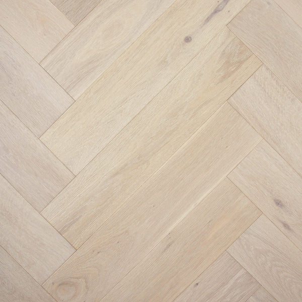 Preference Floors Timber Flooring De Marque European Oak Engineered Herringbone 600x120x15/4mm - Chateau Grey