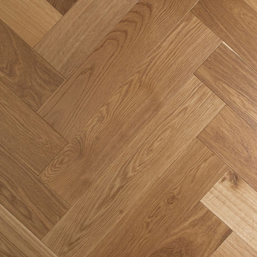 Preference Floors Timber Flooring De Marque European Oak Engineered Herringbone 600x120x15/4mm - Cognac