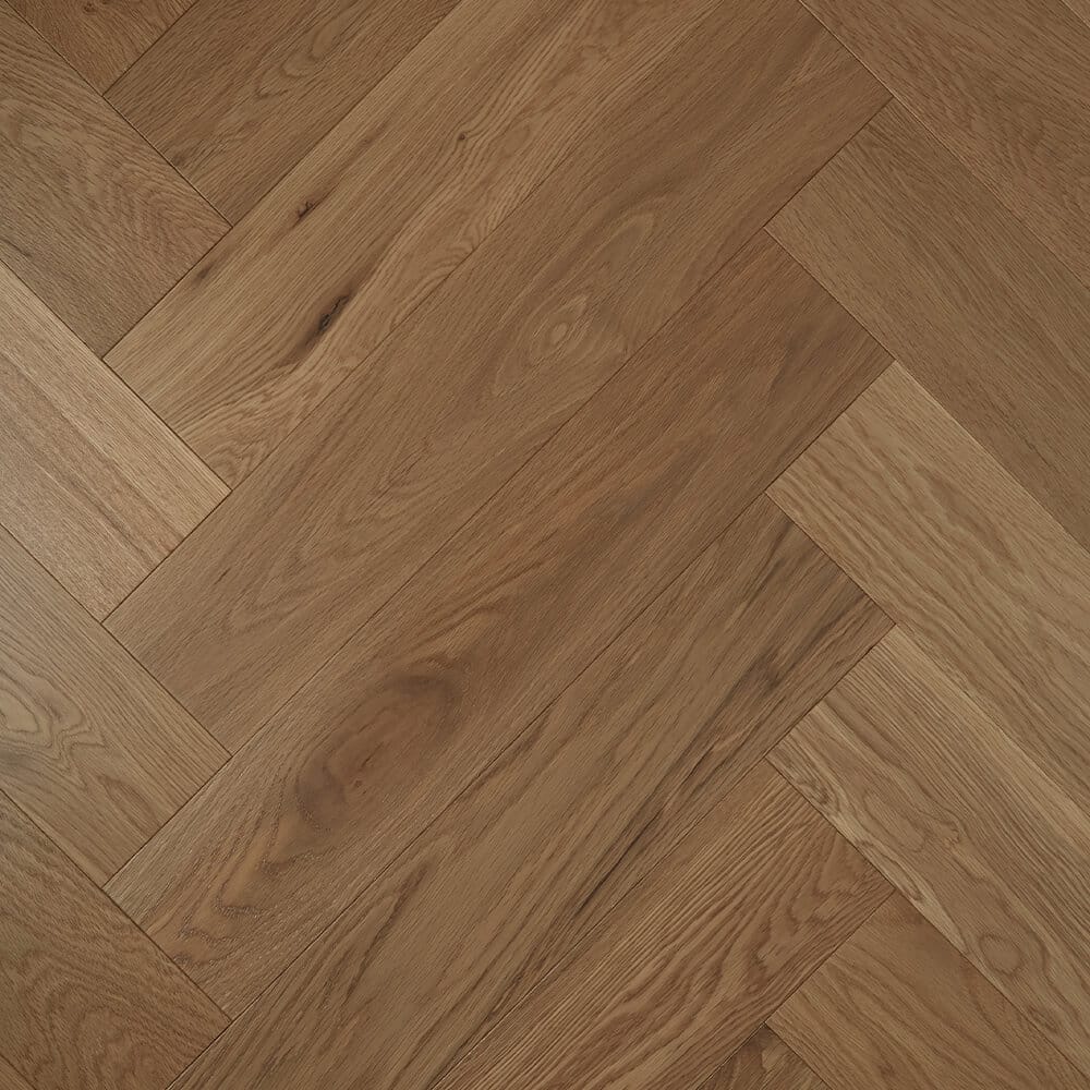 Preference Floors Timber Flooring De Marque European Oak Engineered Herringbone 600x120x15/4mm - Latte