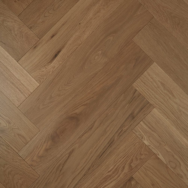Preference Floors Timber Flooring De Marque European Oak Engineered Herringbone 600x120x15/4mm - Latte