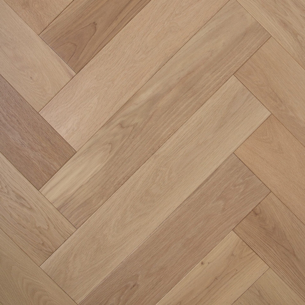 Preference Floors Timber Flooring De Marque European Oak Engineered Herringbone 600x120x15/4mm - Pure Natural