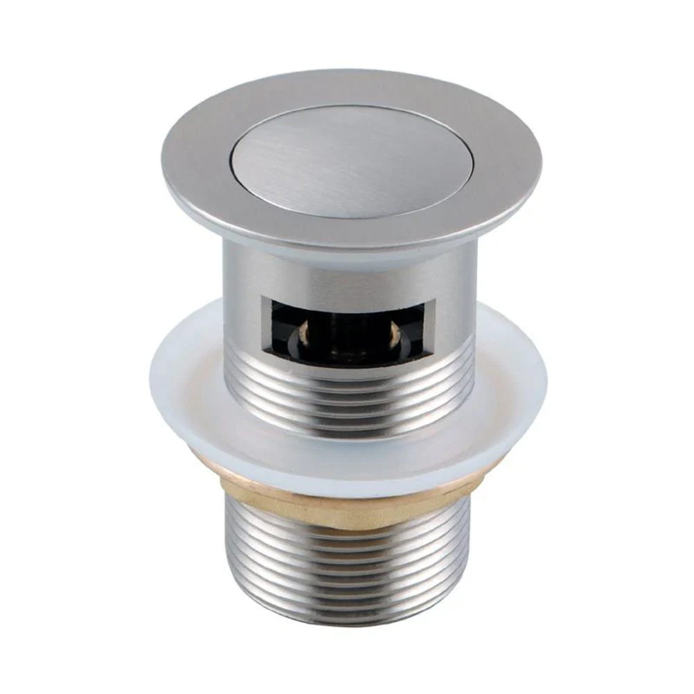 BU001.PUW 32/40MM SOLID BRASS BRUSHED NICKEL BASIN POP UP WASTE WITH OVERFLOW