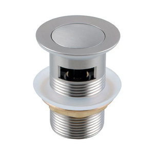 BU001.PUW 32/40MM SOLID BRASS BRUSHED NICKEL BASIN POP UP WASTE WITH OVERFLOW