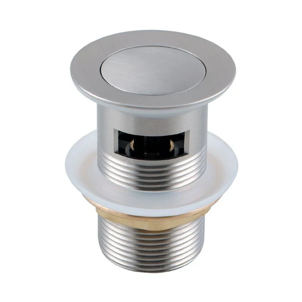 BU001.PUW 32/40MM SOLID BRASS BRUSHED NICKEL BASIN POP UP WASTE WITH OVERFLOW