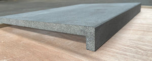 Roman Tile Basalt Bluestone Sawn 400 grit Coping Tile - Drop Edge 400x600x50/20mm
