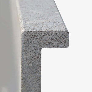 Roman Tile Basalt Bluestone Sawn 400 grit Coping Tile - Drop Edge 400x600x50/20mm