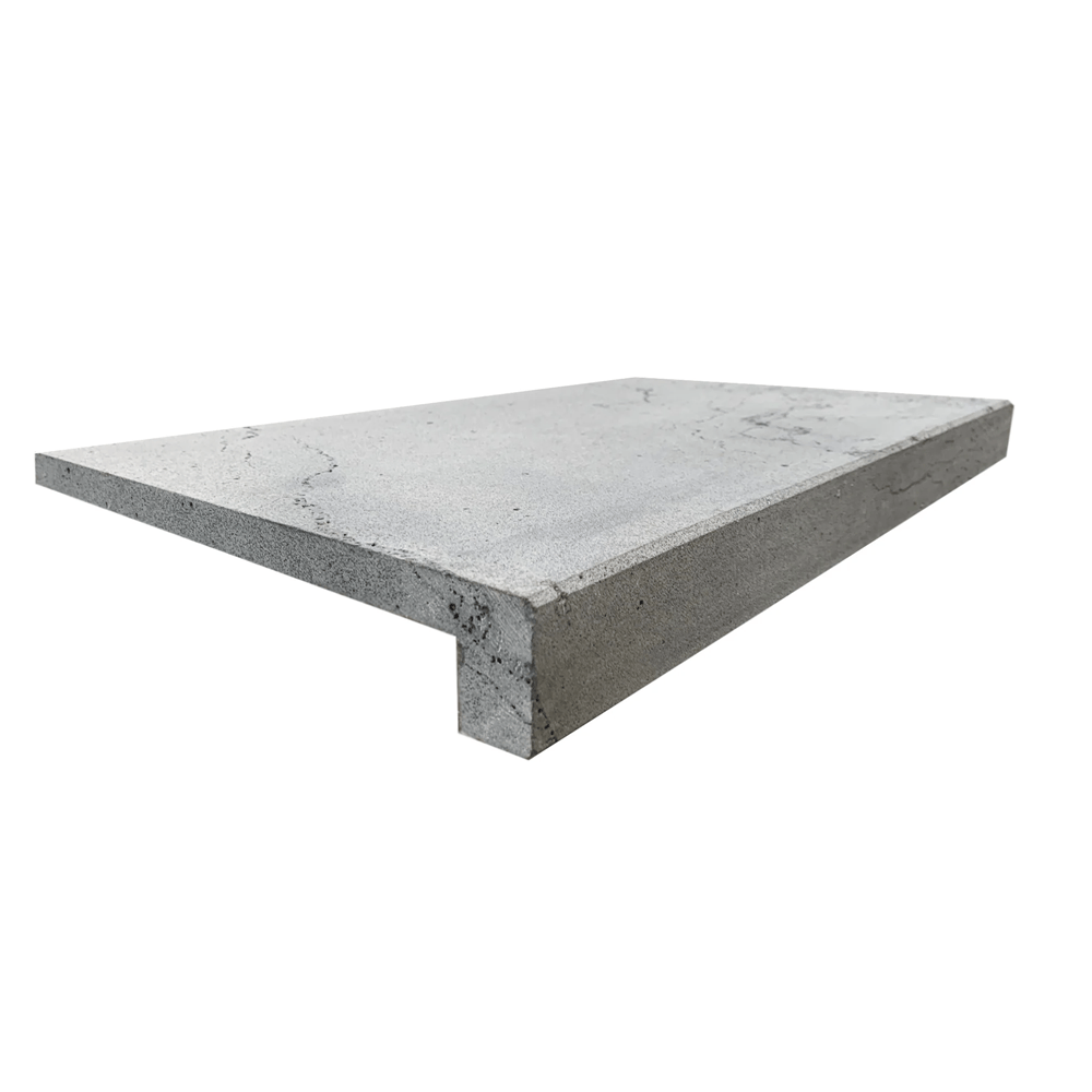 Roman Tile Basalt Bluestone Sawn 400 grit Coping Tile - Drop Edge 400x600x50/20mm