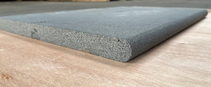 Roman Tile Basalt Bluestone Sawn 400 grit Coping Tile - Round Bullnose 400x600x30mm
